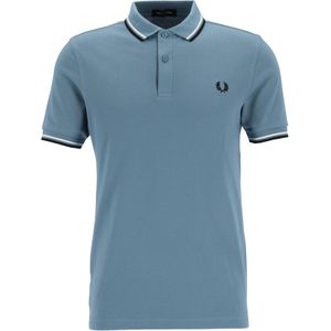 Fred Perry M3600 polo twin tipped shirt, heren polo, Ashblue / Snow White / Black -  Maat: XXL