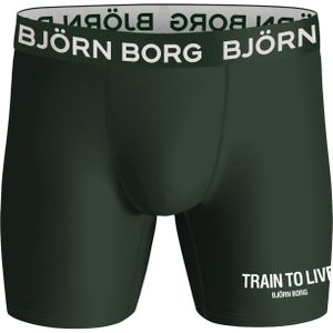 Bjorn Borg Performance boxers, microfiber heren boxers lange pijpen (1-pack), groen -  Maat: S