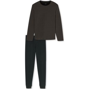 SCHIESSER - Long Life Soft - Heren Pyjama - Taupe - Gestreept
