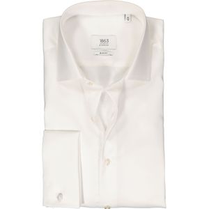 ETERNA - Slim Fit - Overhemd - Ecru - Twill met Dubbele Manchet