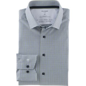 OLYMP Luxor 24/7 modern fit overhemd, twill, limoen geruit