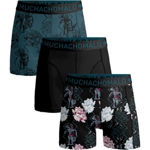 Muchachomalo boxershorts, heren boxers normale lengte (3-pack), Print/solid -  Maat: S