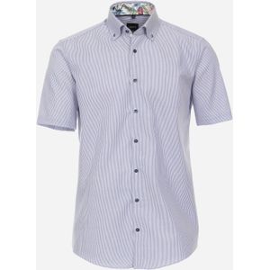 VENTI modern fit overhemd, korte mouw, Oxford, blauw gestreept 44