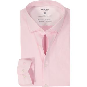 OLYMP 24/7 Level 5 body fit overhemd, structuur, roze