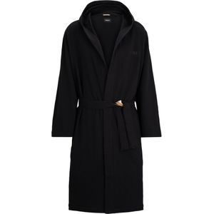 BOSS Iconic French Terry Robe, heren badjas (middeldik), zwart -  Maat: L