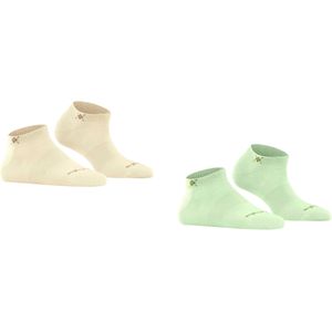 Burlington Everyday 2-Pack dames sneakersokken, groen (peppermint) -  Maat: 36-41