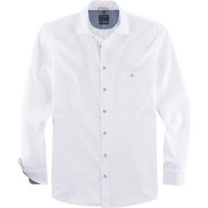 OLYMP Casual modern fit overhemd, popeline, wit 43/44