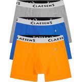 Claesen's Basics normale lengte boxer (3-pack), heren boxer, grijs, licht blauw, oranje