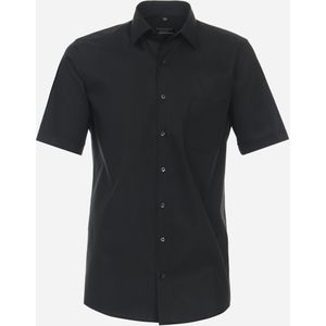 3 voor 99 | Redmond comfort fit overhemd, korte mouw, popeline, zwart 43/44
