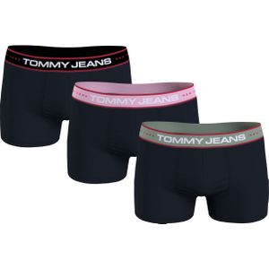 Tommy Hilfiger Jeans trunk (3-pack), heren boxers normale lengte, zwart -  Maat: S