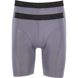 TEN CATE Basics men bamboo viscose long shorts (2-pack), heren boxers lange pijpen, grijs -  Maat: S