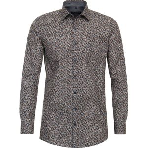 CASA MODA Sport casual fit overhemd, popeline, rood dessin