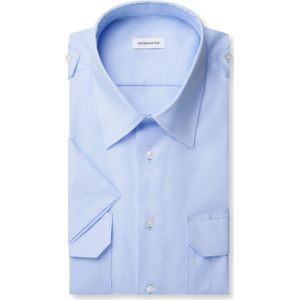 Seidensticker regular fit overhemd, korte mouw, popeline, blauw