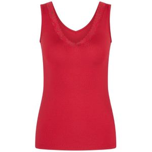 RJ Bodywear RJ dames Pure Color Bayonne dames singlet lace (1-pack), donkerrood
