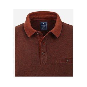 Redmond heren sweatshirt katoenmengsel, polo kraag, terracotta (middeldik) -  Maat: 4XL