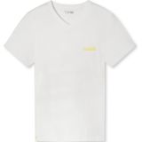 SCHIESSER Mix+Relax T-shirt, heren shirt korte mouw biologisch katoen V-hals gebroken wit -  Maat: XL