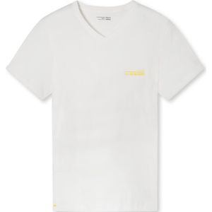 SCHIESSER Mix+Relax T-shirt, heren shirt korte mouw biologisch katoen V-hals gebroken wit -  Maat: 3XL