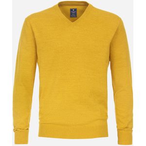 Redmond heren trui katoen, V-hals, geel (middeldik) -  Maat: XL