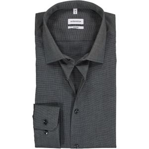 Seidensticker shaped fit overhemd, mouwlengte 7, grijs 41
