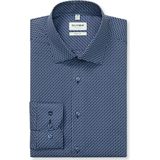 OLYMP - Level 5 - Body Fit Overhemd - Donkerblauw - Popeline