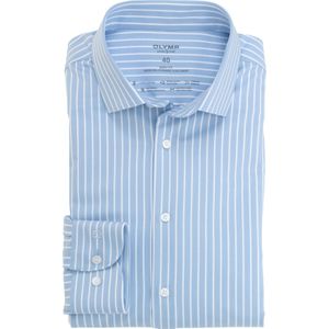 OLYMP 24/7 Level 5 body fit overhemd, twill, bleu gestreept