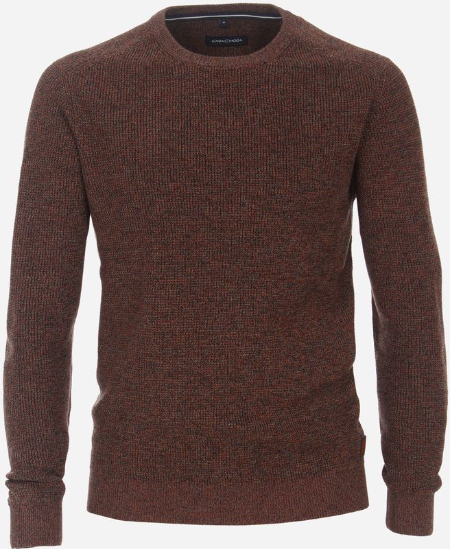 CASA MODA - Comfort Fit - Trui - Oranje met Blauw Melange