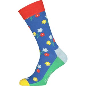 Happy Socks Bouquet Sock, bloemmig blauw - Unisex - Maat: 41-46