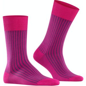 FALKE Oxford Stripe herensokken, roze (berry)