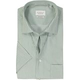 ETERNA - Comfort Fit - Overhemd - Lichtgroen met Wit Gestreept - Korte Mouw - Strijkvrij