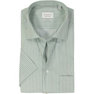 ETERNA - Comfort Fit - Overhemd - Lichtgroen met Wit Gestreept - Korte Mouw - Strijkvrij