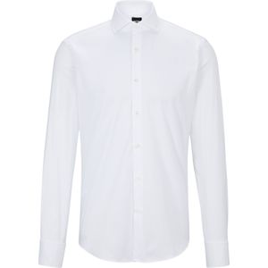 BOSS Joe regular fit overhemd dubbele manchet, twill, wit