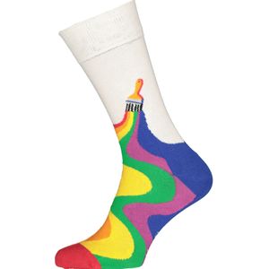 Happy Socks Pride Colour Sock, unisex sokken, verfkwast met regenboog kleuren - Unisex - Maat: 41-46