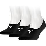 Puma Footie Unisex (3-pack), unisex onzichtbare sokken, zwart -  Maat: 35-38