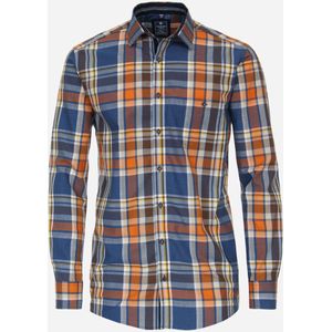 3 voor 99 | Redmond comfort fit overhemd, popeline, blauw geruit 39/40