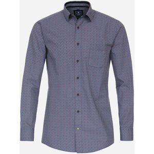 3 voor 99 | Redmond comfort fit overhemd, popeline, rood dessin