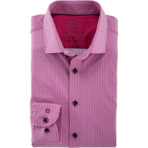 OLYMP 24/7 Level 5 body fit overhemd, tricot, fuchsia dessin