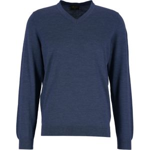 MARVELIS modern fit trui wol, V-hals, rookblauw -  Maat: XL