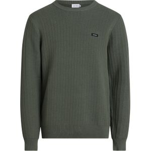 Calvin Klein heren pullover katoenmengsel, Structure Sweater, groen -  Maat: M