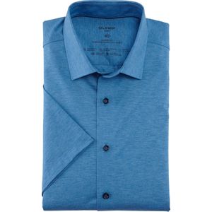 OLYMP Luxor 24/7 modern fit overhemd, korte mouw, Dynamic Flex, blauw