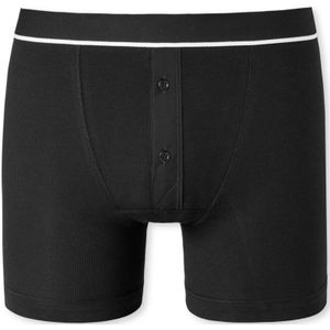 SCHIESSER Retro Rib boxer (1-pack), heren short dubbelrib biologisch katoen zwart - Maat: S
