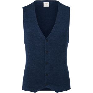 OLYMP Level 5 body fit gilet, wol met zijde, blauw mouwloos vest - Maat: L