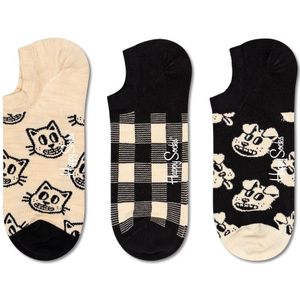 Happy Socks Pets No Show Sock (3-pack), onzichtbare unisex sneakersokken - Unisex - Maat: 36-40