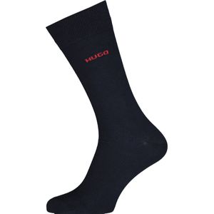 HUGO logo sokken (2-pack), herensokken katoen, donkerblauw -  Maat: 43-46