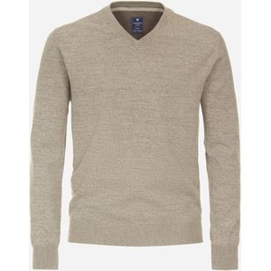 Redmond heren trui katoen, V-hals, beige (middeldik)