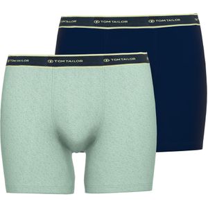 TOM TAILOR heren boxer normale lengte (2-pack), middengroen melange