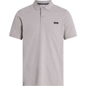 Calvin Klein Stretch Pique Slim Polo, heren poloshirt, grijsbeige