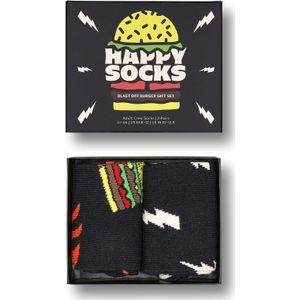 Happy Socks Blast Off Burger Socks Gift Set (2-pack), unisex sokken in cadeauverpakking