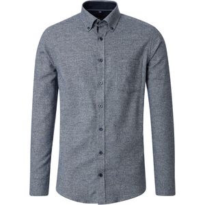 CASA MODA Sport casual fit overhemd, structuur, blauw