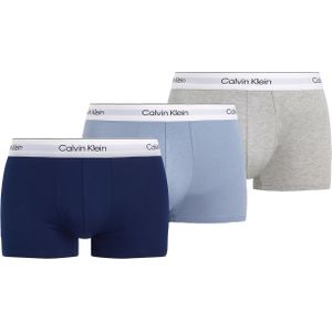 Calvin Klein Low Rise Trunks (3-pack), lage heren boxers kort, zwart, lichtgrijs, blauw