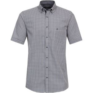 CASA MODA - Sport Comfort Fit Overhemd - Blauw Geruit - Korte Mouw - Strijkvriendelijk